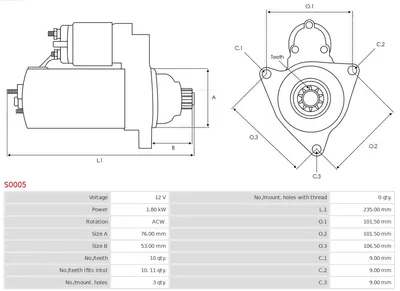 Motor de arranque Seat IBIZA II · Vw TRANSPORTER T4 Bus · Vw TRANSPORTER T4 Van