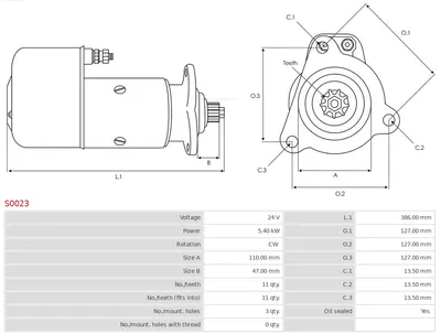 Motor de arranque AS-PL S0023