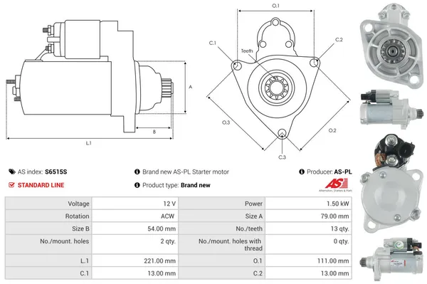 Motor de arranque Audi A3 · Audi A3 Sportback · Audi A3 Limousine