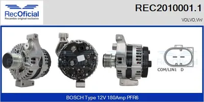 Alternador Volvo S80 II · Volvo V70 III · Volvo XC60 I SUV