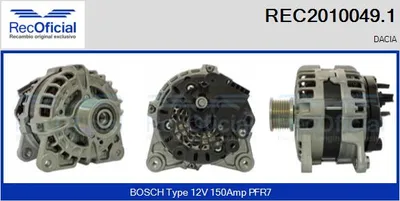 Alternador Dacia DUSTER · Dacia LODGY · Dacia DOKKER MPV