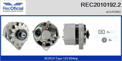 Alternador Alfa Romeo SPIDER · Alfa Romeo 6 · Alfa Romeo 75