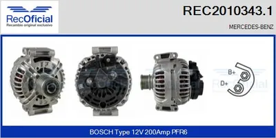 Alternador Mercedes-Benz SPRINTER 2-t Platform/Chassis · Mercedes-Benz SPRINTER 2-t Van · Mercedes-Benz SPRINTER 2-t Bus