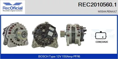 Alternador Nissan PULSAR Hatchback · Nissan QASHQAI II · Renault TALISMAN