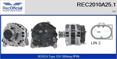 Alternador Vw MULTIVAN T6 · Vw TRANSPORTER T6 / CARAVELLE T6 Bus · Vw TRANSPORTER T6 Van