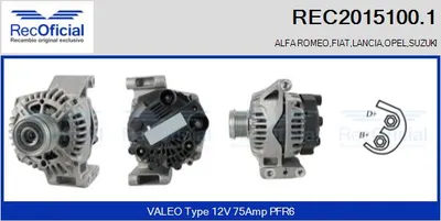 Alternador Fiat STRADA Pickup · Fiat PUNTO · Opel AGILA