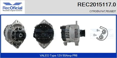 Alternador Citroën JUMPER I Bus · Fiat DUCATO Van · Peugeot BOXER Bus