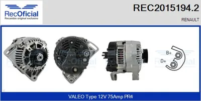 Alternador Renault CLIO I · Renault TWINGO I · Renault KANGOO