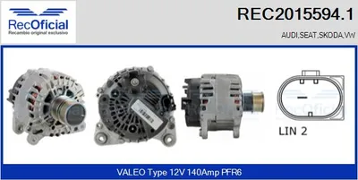 Alternador Seat IBIZA IV · Vw SCIROCCO III · Vw POLO V