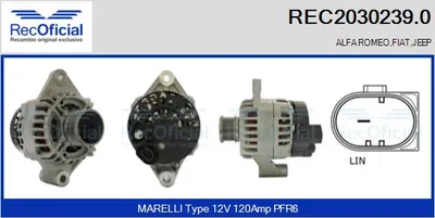 Alternador Alfa Romeo GIULIETTA · Fiat 500L · Jeep RENEGADE SUV