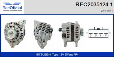 Alternador Mitsubishi CARISMA · Mitsubishi COLT V · Mitsubishi LANCER VI