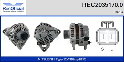 Alternador Mazda MPV II · Mazda 6 Saloon · Mazda 6 Hatchback