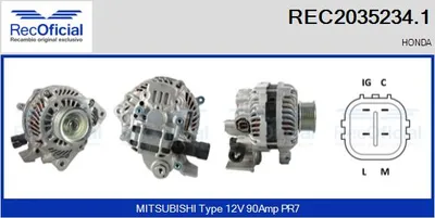 Alternador Honda FR-V · Honda CIVIC VIII Hatchback · Honda CIVIC VIII Saloon