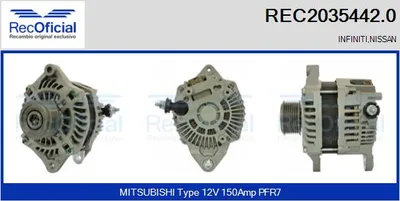Alternador Infiniti EX · Nissan 370Z Coupe