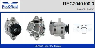 Alternador Daihatsu CHARADE II · Daihatsu CHARADE III · Piaggio PORTER Platform/Chassis