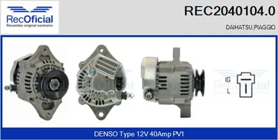 Alternador Daihatsu CUORE IV · Daihatsu CUORE II · Daihatsu HIJET Bus