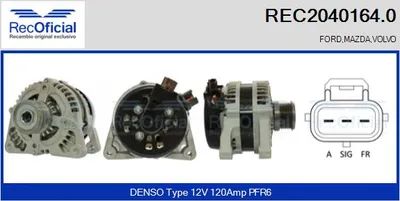 Alternador Ford FIESTA V · Ford FUSION · Ford FOCUS C-MAX