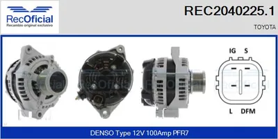 Alternador Toyota LAND CRUISER PRADO · Toyota DYNA Platform/Chassis (KD_, LY_, _Y2_, _U3_, _U4_, _U6_, _U8