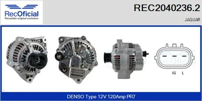 Alternador Jaguar XK 8 Coupe · Jaguar XK 8 Convertible · Jaguar XJ