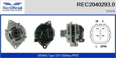 Alternador Toyota LAND CRUISER PRADO · Toyota DYNA Platform/Chassis (KD_, LY_, _Y2_, _U3_, _U4_, _U6_, _U8