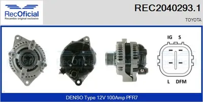 Alternador Toyota LAND CRUISER PRADO · Toyota DYNA Platform/Chassis (KD_, LY_, _Y2_, _U3_, _U4_, _U6_, _U8