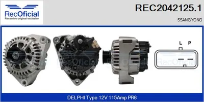 Alternador Ssangyong REXTON / REXTON II · Ssangyong ACTYON I