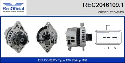 Alternador Daewoo REZZO · Chevrolet REZZO MPV