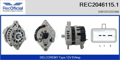 Alternador Daewoo ESPERO · Daewoo NEXIA · Daewoo NEXIA Saloon