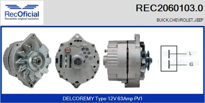 Alternador Buick CENTURY Saloon · Chevrolet MALIBU · Jeep WRANGLER I