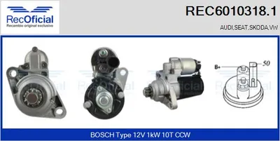 Motor de arranque Audi A3 · Vw GOLF V · Seat ALTEA