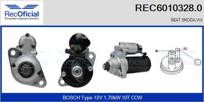 Motor de arranque Skoda FABIA I · Skoda FABIA I Combi · Skoda FABIA I Saloon