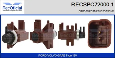 Transductor de presión, control de gases de escape Citroën BERLINGO / BERLINGO FIRST Box Body/MPV · Citroën BERLINGO / BERLINGO FIRST MPV · Peugeot PARTNER Box Body/MPV
