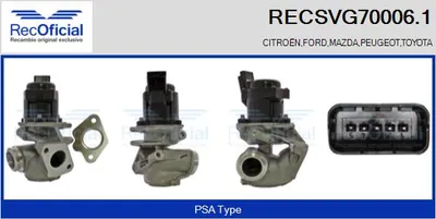 Válvula EGR Peugeot 206 Hatchback · Ford FIESTA V · Citroën C3 I