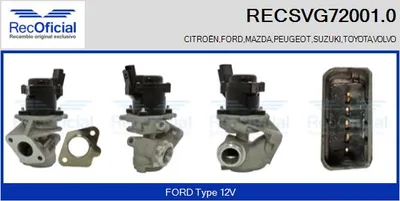 Válvula EGR Ford FIESTA V · Ford FUSION · Ford FOCUS C-MAX