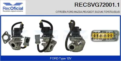 Válvula EGR Ford FIESTA V · Ford FUSION · Ford FOCUS C-MAX