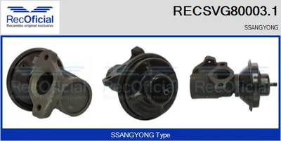 Válvula EGR Ssangyong REXTON / REXTON II · Ssangyong RODIUS I · Ssangyong KYRON