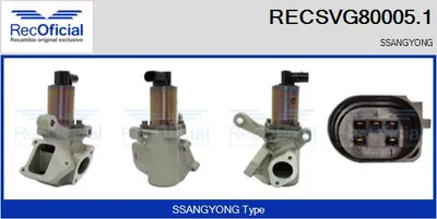 Válvula EGR Ssangyong REXTON / REXTON II · Ssangyong KYRON · Ssangyong ACTYON I