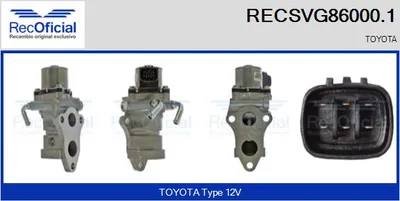 Válvula EGR Toyota PREVIA II · Toyota RAV 4 II · Toyota AVENSIS VERSO
