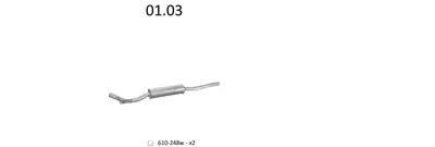 silenciador del medio Audi 80 B2 Saloon · Vw PASSAT B1 · Vw PASSAT B2