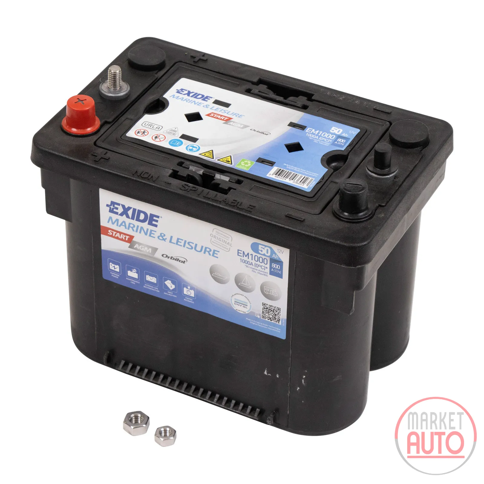 Batterie Spiral AGM EXIDE 50AH 800A Stop Start Technik