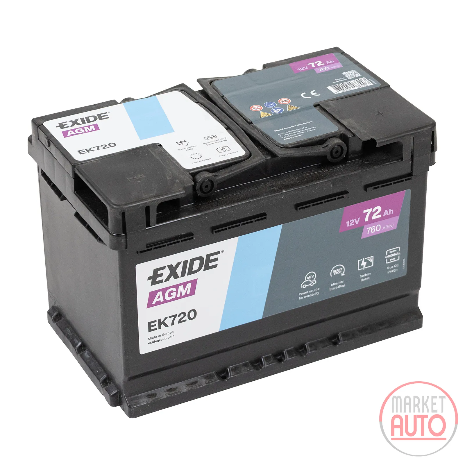 AGM Batterie 72AH 760A EK720