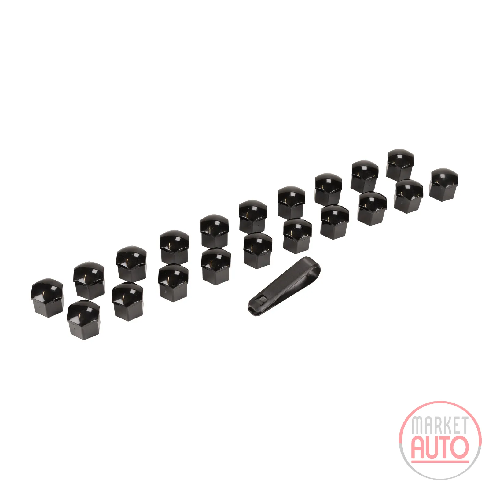 Set (20x) Radschrauben Radbolzen Radmuttern Kappen Abdeckung in Schwarz 21mm